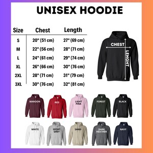 a picture of a hoodie sizes chart