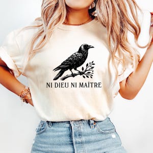 Comfort Colors Anti-Authoritarian Shirt, Ni Dieu Ni Maître, No God No Master, Leftist Protest Shirt, Anarchist Shirt,  Anti Trump Shirt