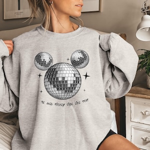 Me and Mickey Vibe Like That Sweatshirt, Disney Eras Tour Sweatshirt, Vintage Mouse Disco Ball Sweatshirt, Magic Disco Ball Eras Sweatshirt