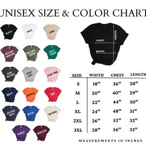 a t - shirt size chart with measurements and measurements