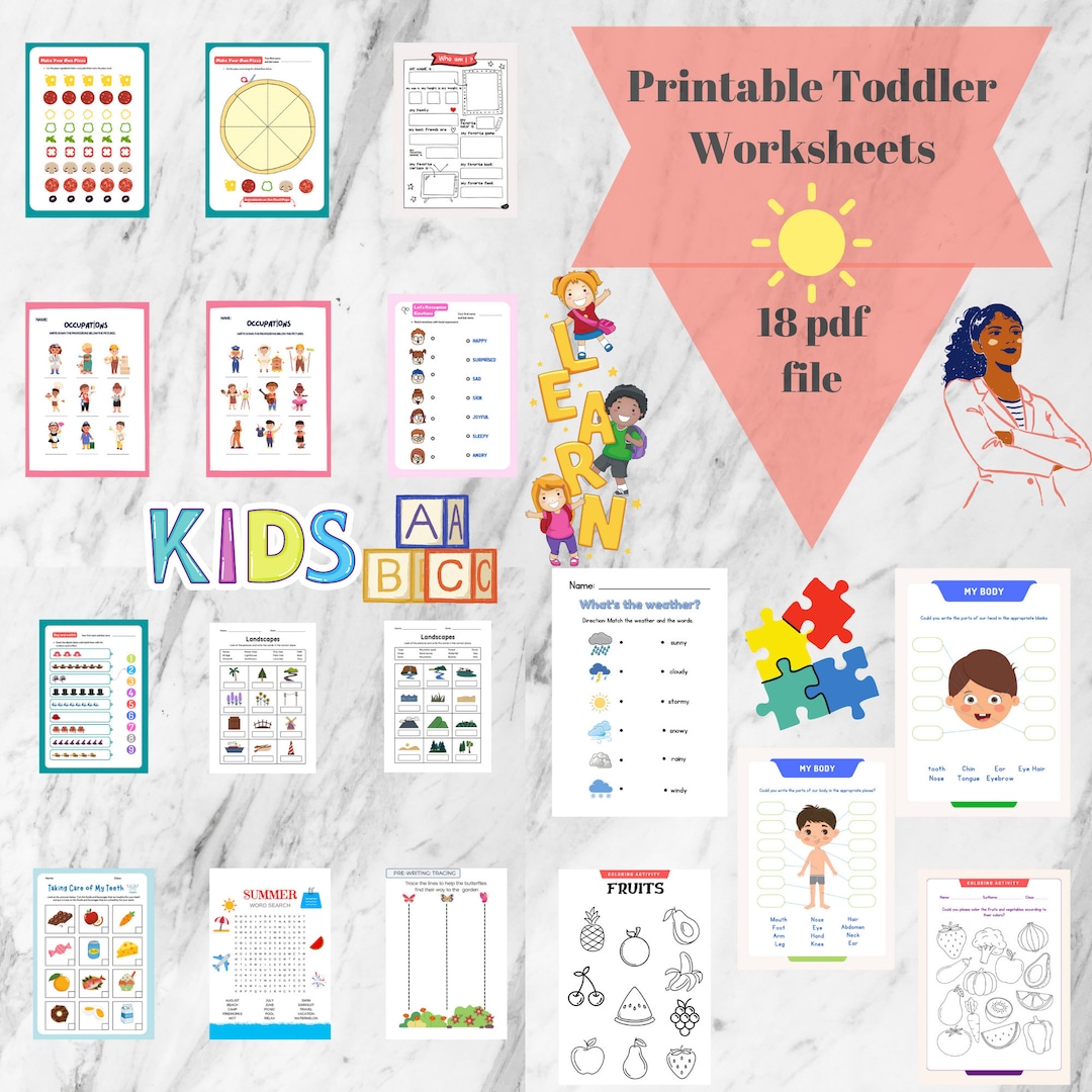Educational Printables for Kids Learning Activity Sheets - Etsy