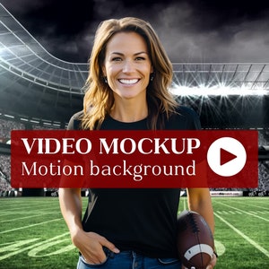 Game Day Video Mockup, Bella Canvas 3001 Shirt Mockup, Football tshirt mockup, Black T-Shirt Mockup, Football Mom Mock up, Motion Background