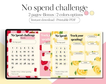 No spend challenge | Spending | No spend tracker | Financial planner | Money saving | No spend month | Budgeting| Money tracker| Save money