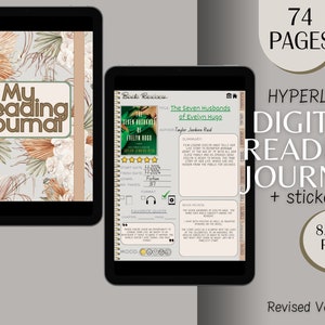 Digital Reading Journal, Goodnotes Reading Journal, Reading Trackers, Reading Bookshelf