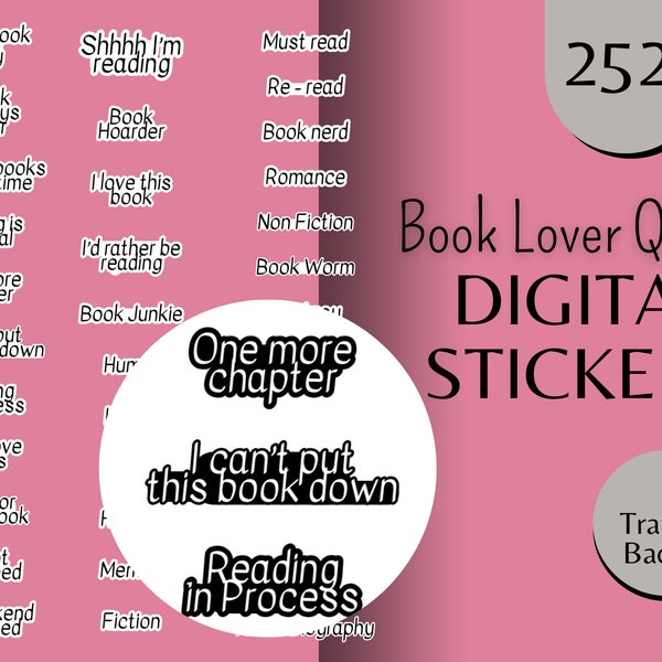 Digital Reading Quotes Stickers - Reading Stickers - Reading Quotes stickers