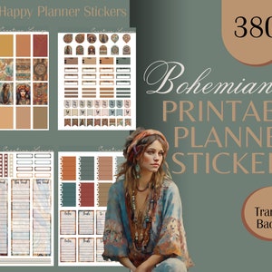 Printable Planner Sticker | Classic Happy Planner Printable Stickers |Bohemian Theme Weekly Pack
