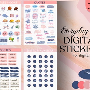 Digital Planner Stickers | Printable Stickers | Everyday Theme Stickers
