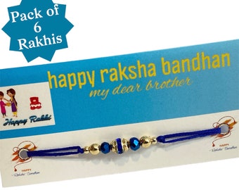 designer handmade beaded rakhi , rakhri , rakshabandhan by handcrafts4you (pack of 6 rakhis)