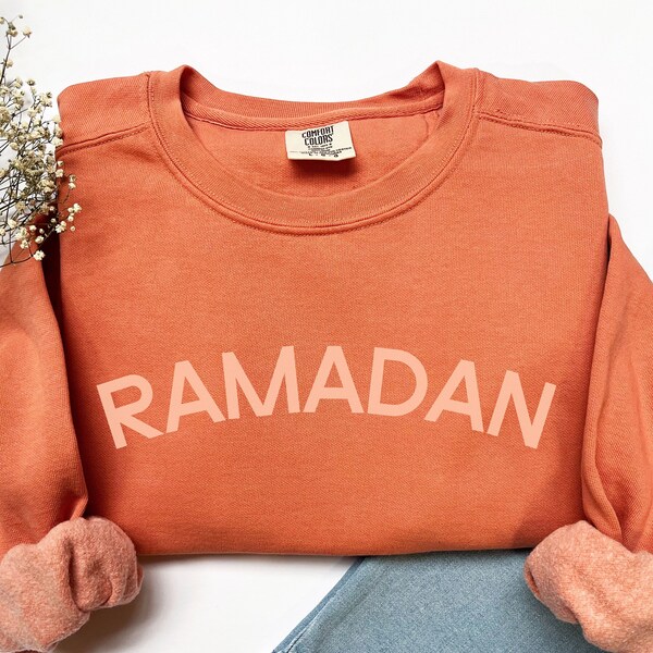 Unisex Ramadan Sweatshirt,  Outfit for Eid Celebration, Long Sleeve Ramadan Pullover for Girls and Boys, Women Ramadan Clothes, Terracotta