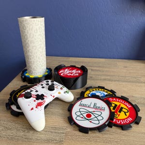 Fallout inspired, Vault Door Shaped Coaster Set