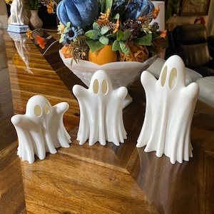 Set of 3 Spooky Lighted Halloween Ghosts With LED Tea Lights
