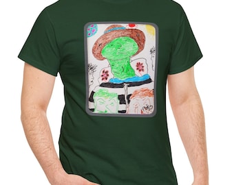 T Shirt Doodle Graphic Sketch Cotton Tee Unisex Turtle Neck Man