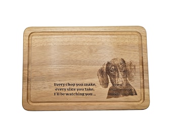 Dachshund Dog Wooden Chopping Serving Board 30cm x 20cm Laser Engraved