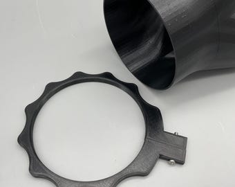 Abrazadera magnética para puerto de extracción de polvo en la carrocería