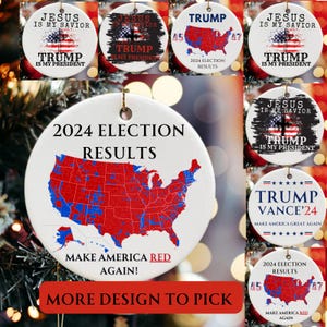 Trump Ornament 2024 Donald Trump Election Results Map Ornament Donald Trump Christmas Ornament Republican Gifts Trump Vance Ornament Trump