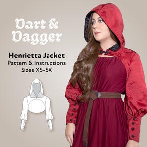 Henrietta Bolero Jacket Pattern | PDF Sewing Pattern | Women's Fantasy Renaissance Pirate Steampunk Costume | 9 Sizes | Plus Size Pattern