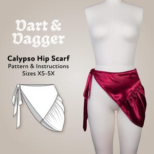 Calypso Hip Scarf | PDF Sewing Pattern | Women&#39;s Fantasy Renaissance Costume Pirate Steampunk Accessory | 9 Sizes | Beginner Friendly