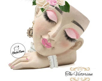 THE VICTORIAN - Beautiful Hand Painted Resin Flower Planter – Decorative Flower Pot, Indoor Decor