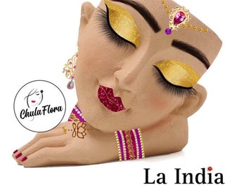 LA INDIA - Hand Painted Resin Flower Planter – Decorative Flower Pot, Indoor Decor