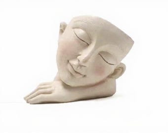 DIY PLANTER - Beautiful Decorative Resin Hand Painted Flower Planter - Face Planter - Head Planter - Face Pot - Free Shipping!