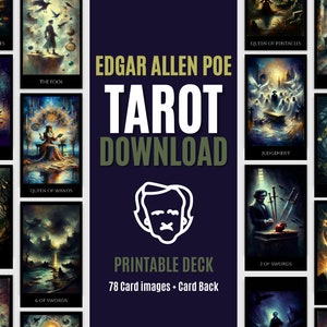 Cartas de tarô de Edgar Allen Poe para impressão