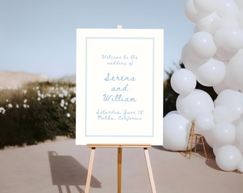 Coastal Chic Wedding Welcome Sign: Customizable Printable (Digital Download)