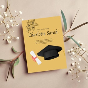 Personalised Graduation Card, Congratulations on Your Graduation, Graduation Cap, Custom Graduation Card, Achievements Cards for Graduation