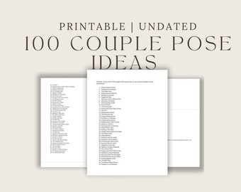 Pose guide for couple sessions (list of 100 poses)