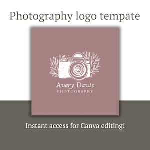 Customizable photography logo template in Canva