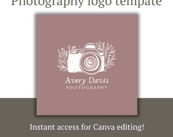 Customizable photography logo template in Canva