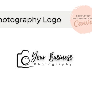 Customizable photography logo template in Canva
