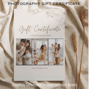 Modello Canva per buoni regalo per fotografi, buono regalo per fotografia Canva, modelli di voucher regalo, modello stampabile