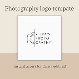 Customizable photography logo template in Canva