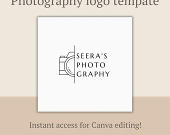 Customizable photography logo template in Canva