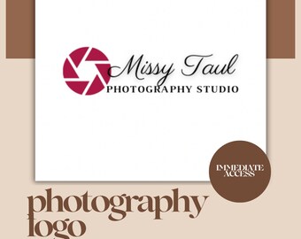 Customizable photography logo template in Canva