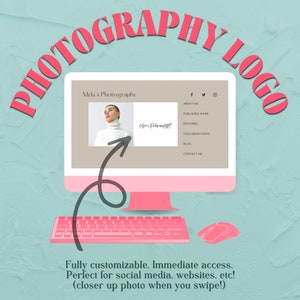 Customizable photography logo template in Canva