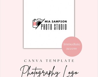 Customizable photography logo template in Canva