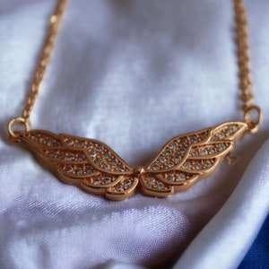 Sterling Silver Angel Wings Pendant Necklace - Angel Wings Necklace - Shiny Elegant Angel Wings Necklace - Perfect Gift - Christmas Gift