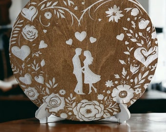 Personalized Engraved Wood Anniversary Plaque, Wedding Gift