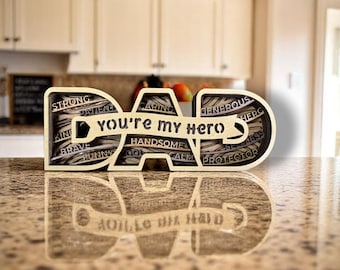 Dad You're My Hero Layered Father's Day Display