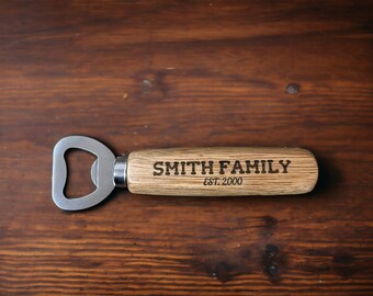 Personalized Wooden Bottle Opener: Engraved Gift