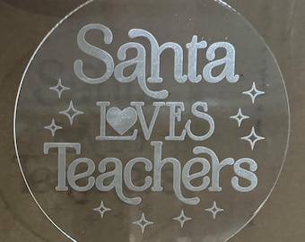 Personalized Acrylic Teacher Christmas Ornament, Frosty Engraved Gift