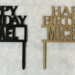 Personalized Birthday Cake Topper: Birch Wood Party Decor