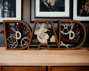 Layered Birch Dad Sign: Multicolored Father's Day Display