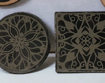 Engraved Slate Coaster Set, Housewarming Gift