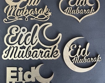 Birch Wood Eid Mubarak Sign: Islamic Home Decor