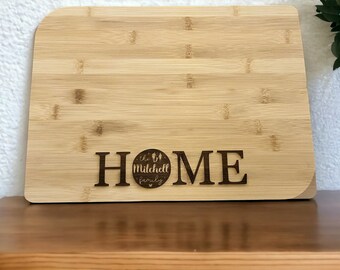 Personalized Bamboo Cutting Board, Engraved Wedding Gift