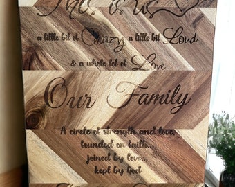 Personalized Acacia Wood Cutting Board, Engraved Wedding Gift