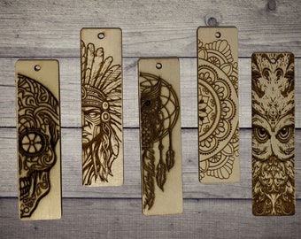 Custom Wood Bookmarks Personalized Bookmark Unique Pattern Bookmark Engraved