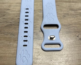 Personalized Paw Print Apple Watch Band: Engraved Silicone Strap